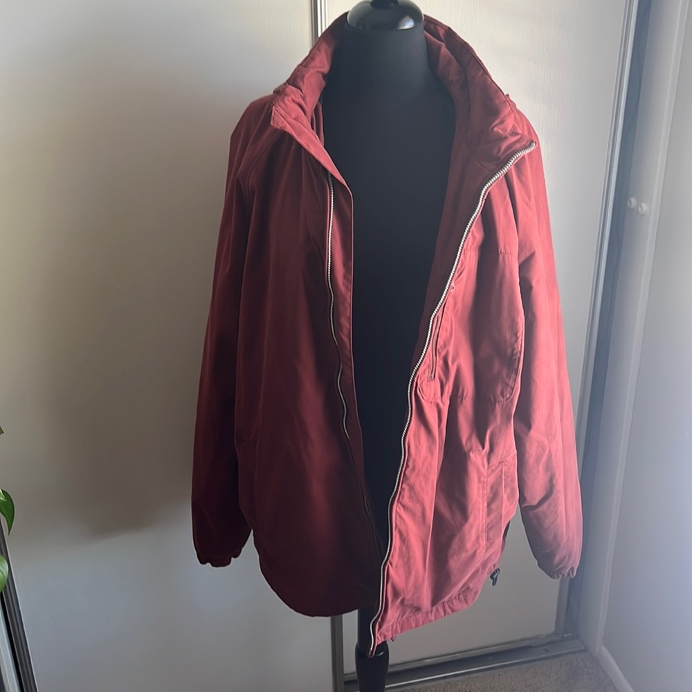 Vintage J. Crew Red Men's Zip-Up Jacket